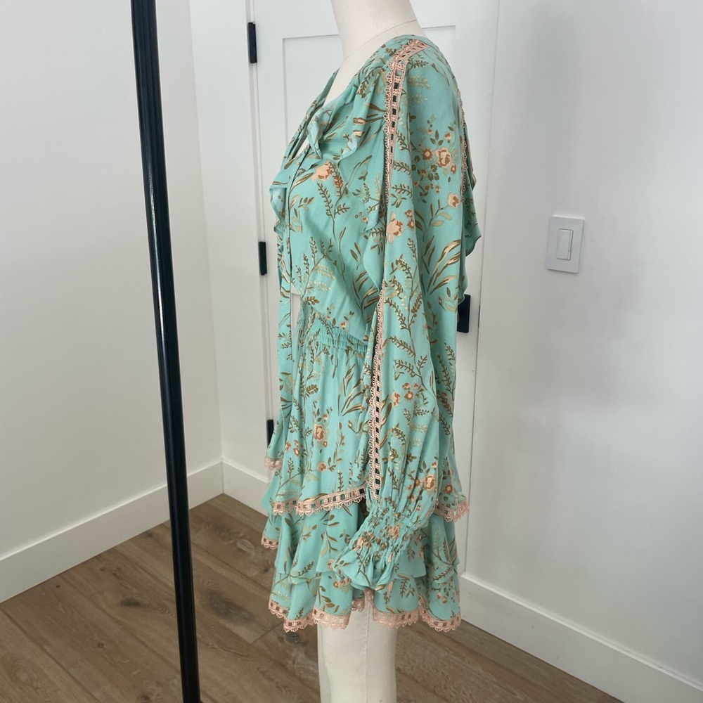 Spell Mint Floral Long Sleeve Dress - Picture 2 of 4